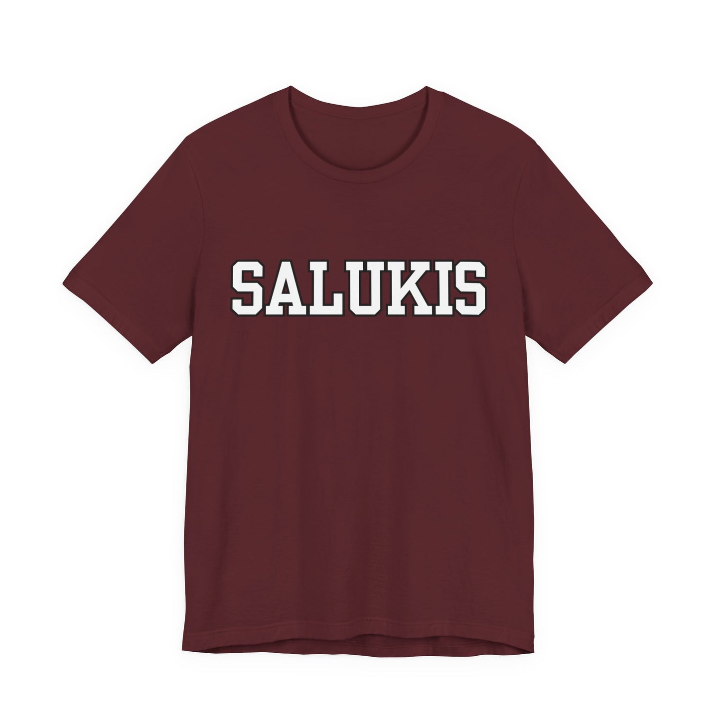 I Bleed Saluki Maroon (Unisex Jersey Short Sleeve Tee)